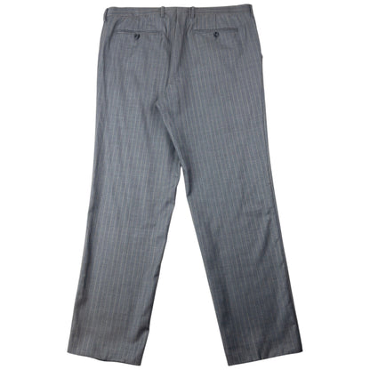 Vintage 2000s Burberry Striped Jacket & Trouser Suit Set Size XL | XL, Grey