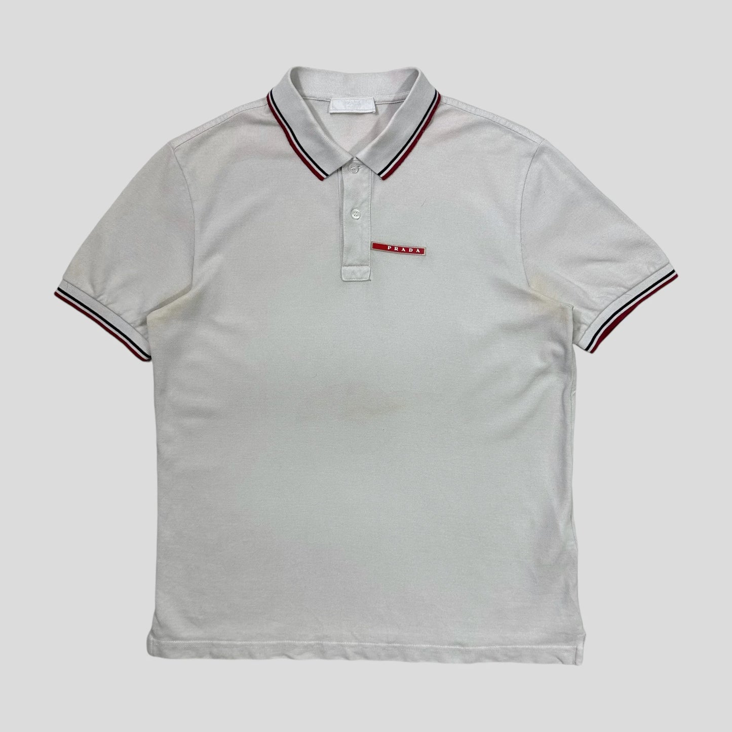 Prada 2018 Red Tab Polo Shirt - M