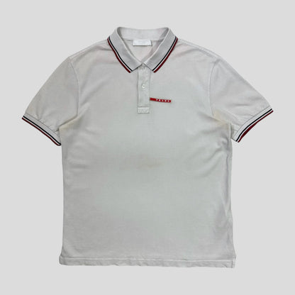 Prada 2018 Red Tab Polo Shirt - M