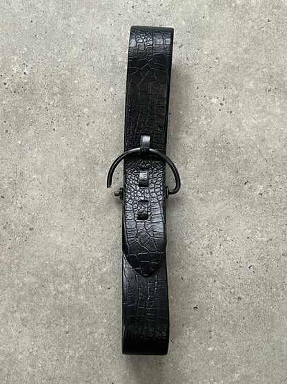 Vintage 1990s Leather Chunky D Ring Belt - W36-40