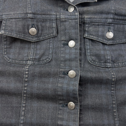 Vintage 2000s Burberry Nova Check Button Up Denim Jacket Womens Size S | Small, Black