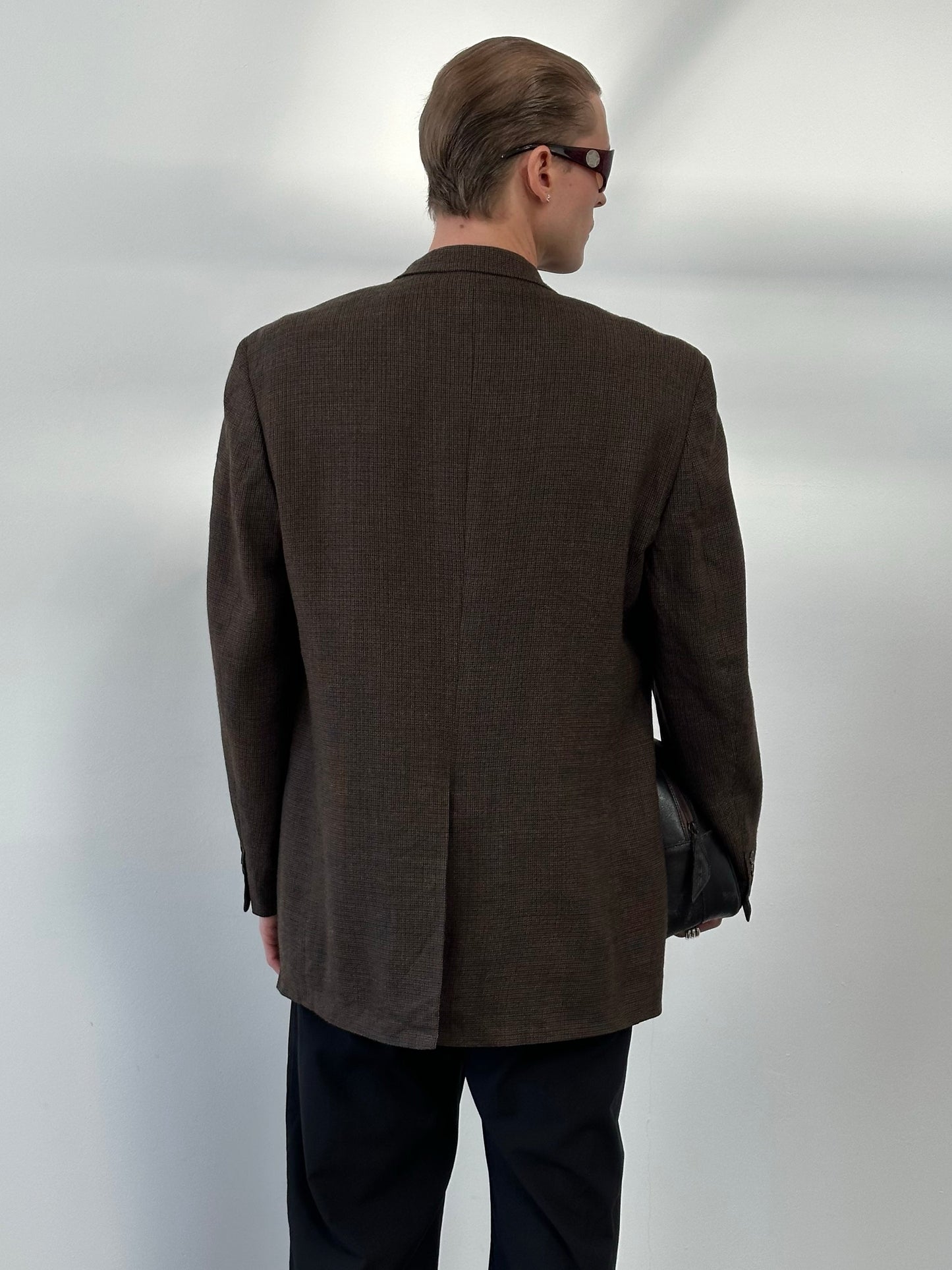 Ralph Lauren 1990s Pure Wool Check Single Breasted Blazer - 44L