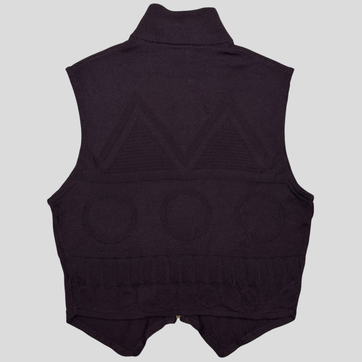 Gianni Versace 80’s Wool Geometric Pattern Cardigan Vest - S/M | Purple