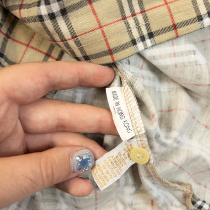 Vintage 90s Burberry Nova Check Polo Shirt Womens Size L | Large, Beige