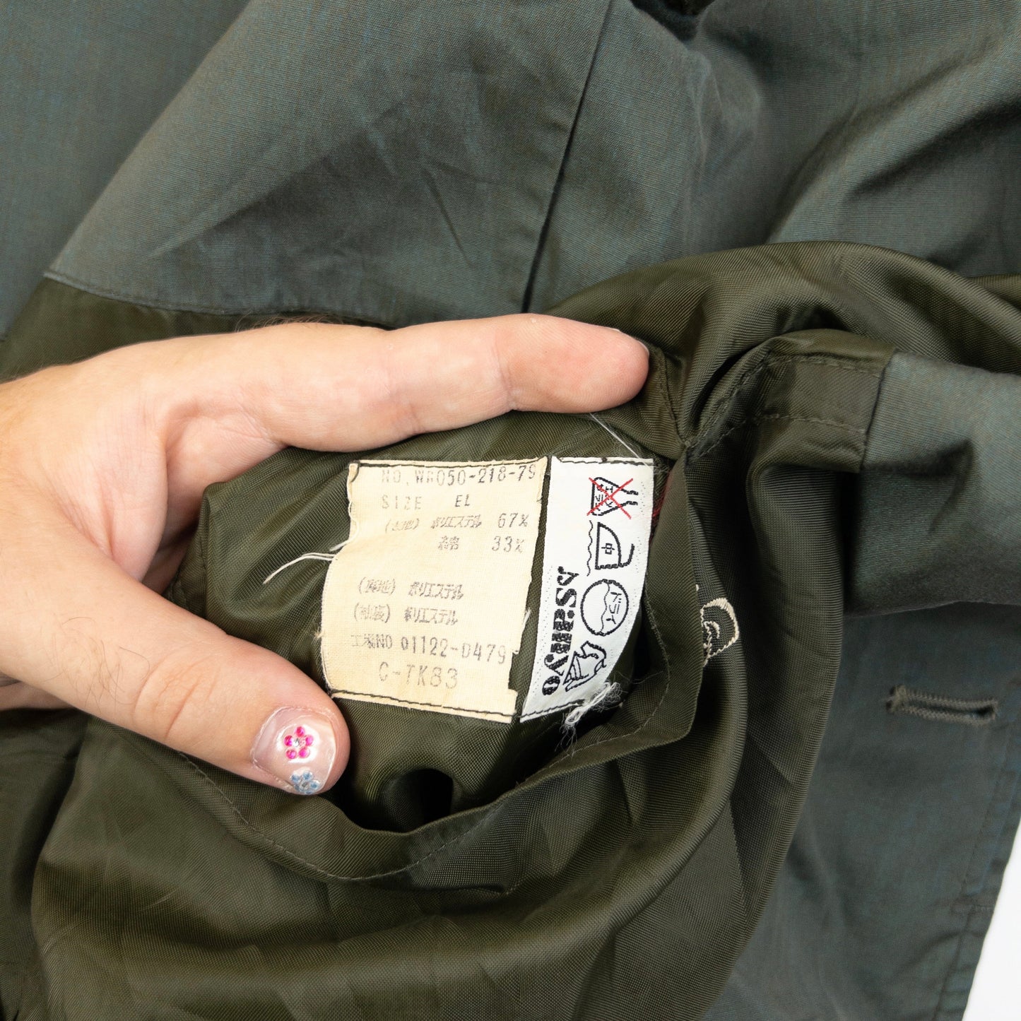 Vintage 80s Burberry Iridescent Trench Jacket Size L | Large, Green