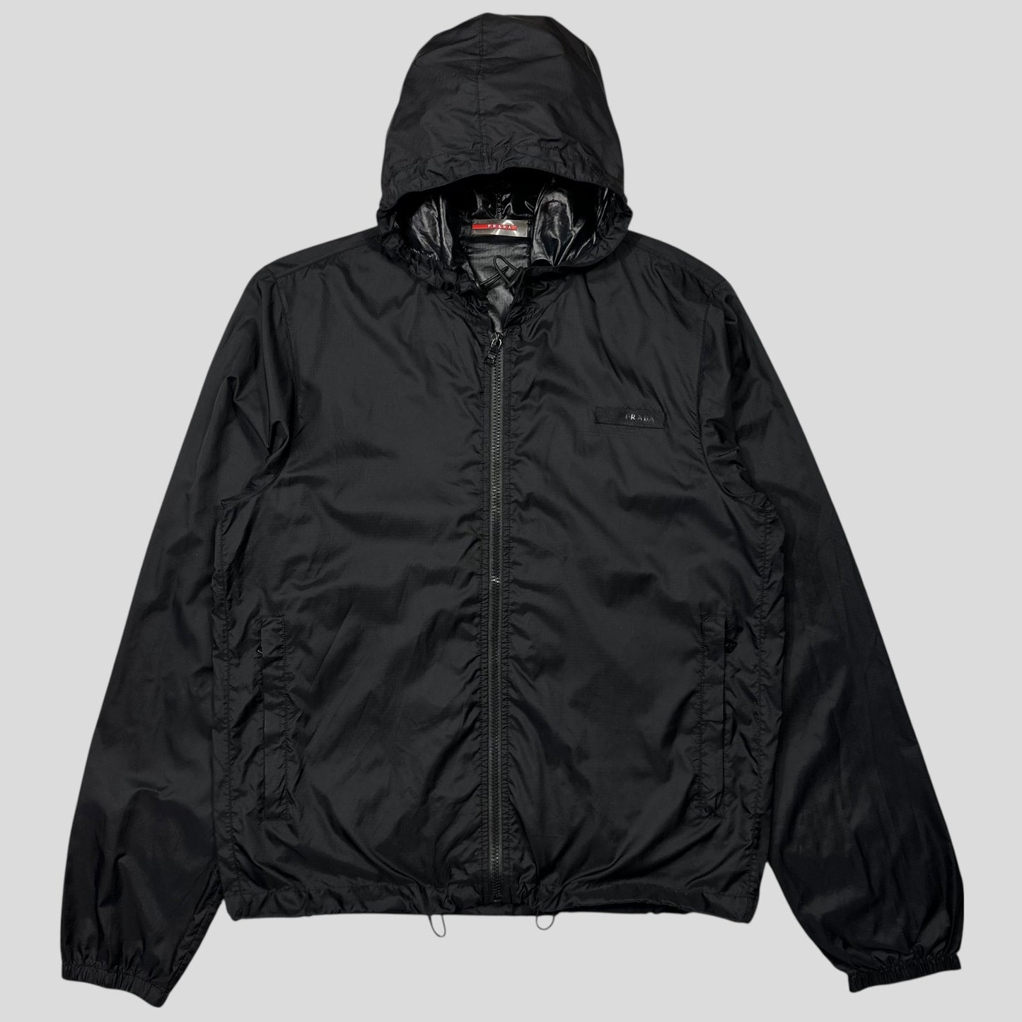 Prada Sport 2007 Nylon Ripstop Carbon Chest Logo Windbreaker Jacket - M | Default Title, Black