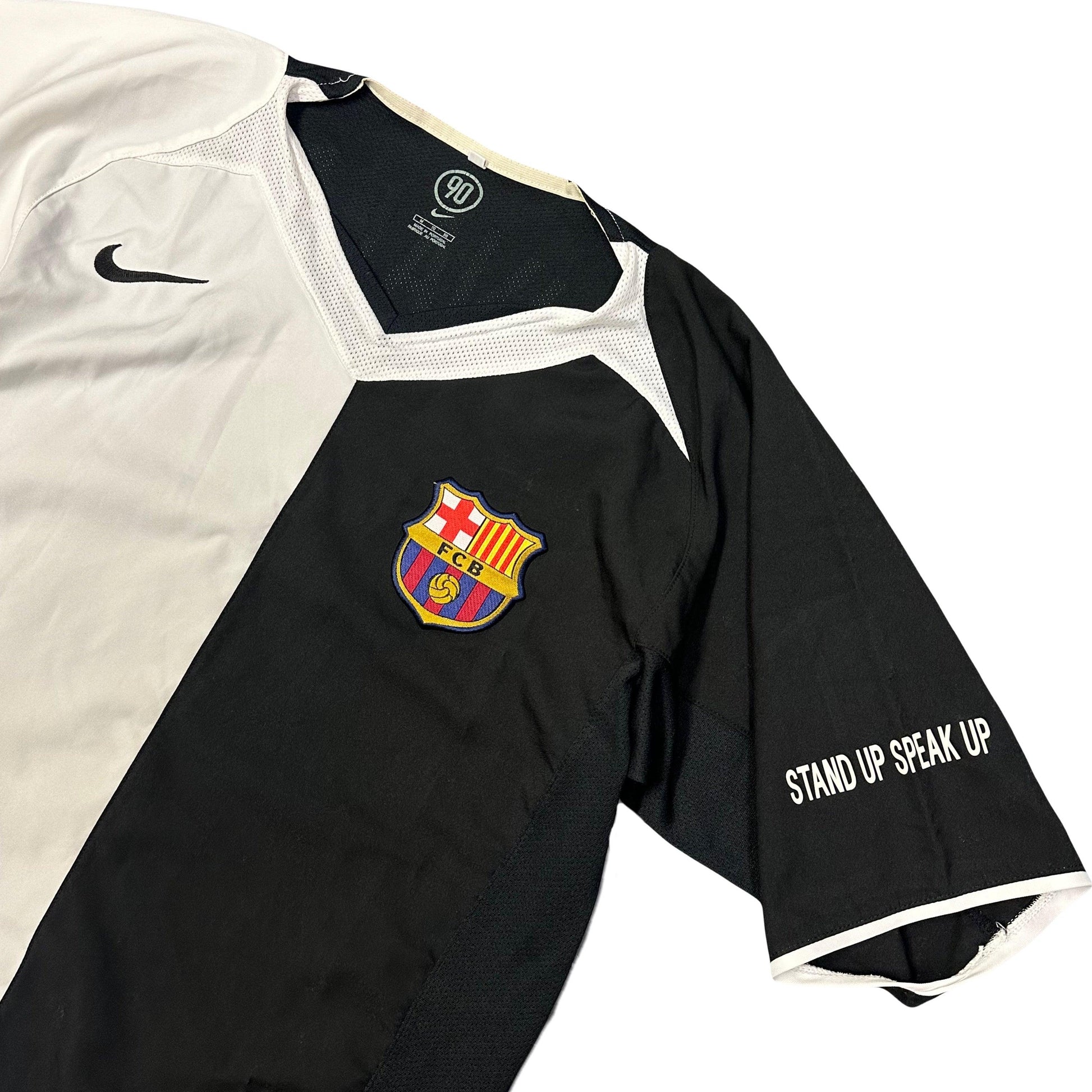 Nike Barcelona 2005 Anti Racism Rivaldo Shirt In Black & White ( M ) - Known Source