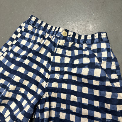Uniqlo X Marni Wide Fit Check Shorts In Blue ( L )