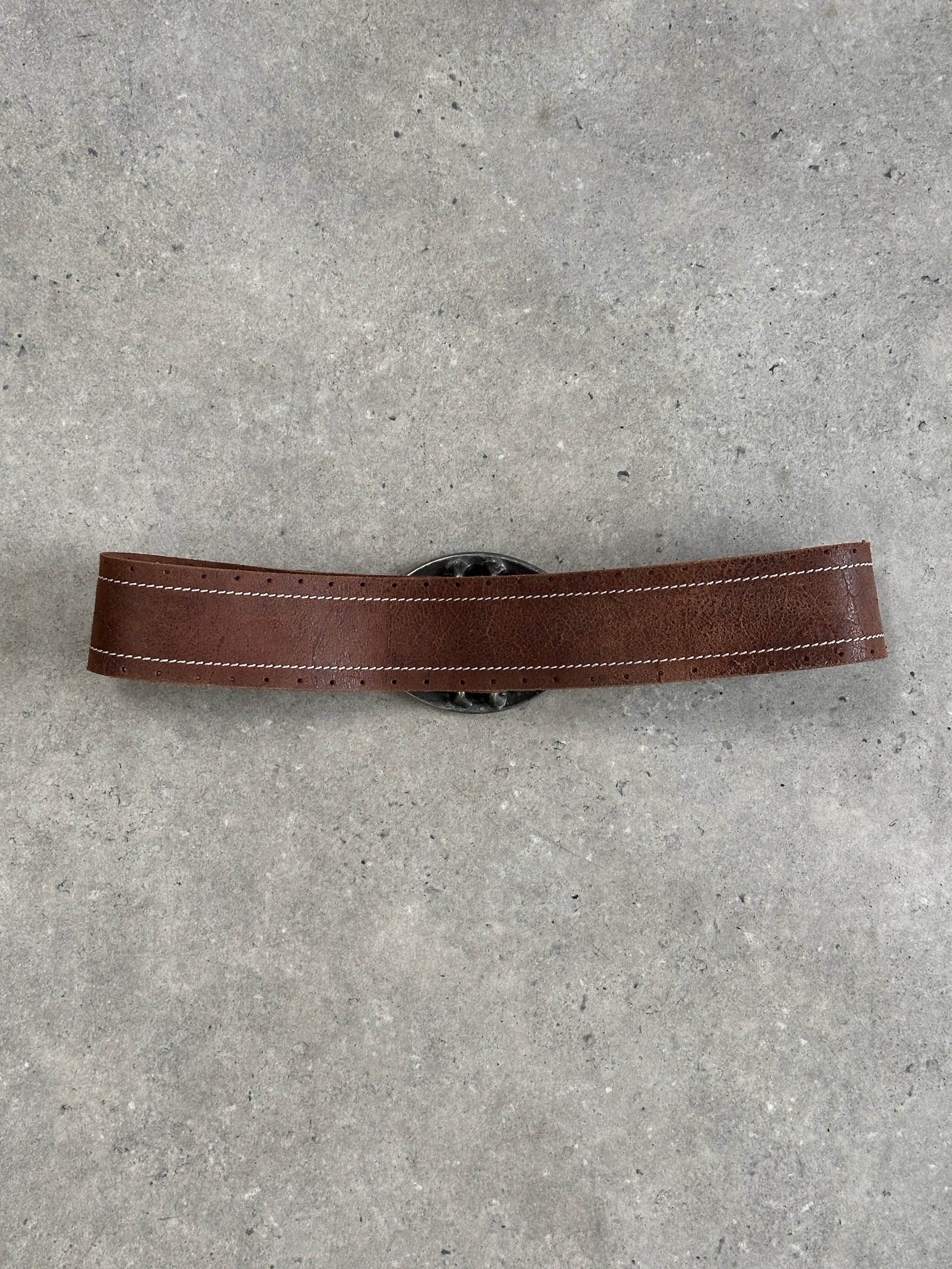 Armani Jeans 2000s Leather Chunky Belt - W33-37