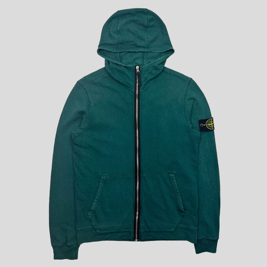 Stone Island SS19 Jade Green Zip-up Hoodie - S