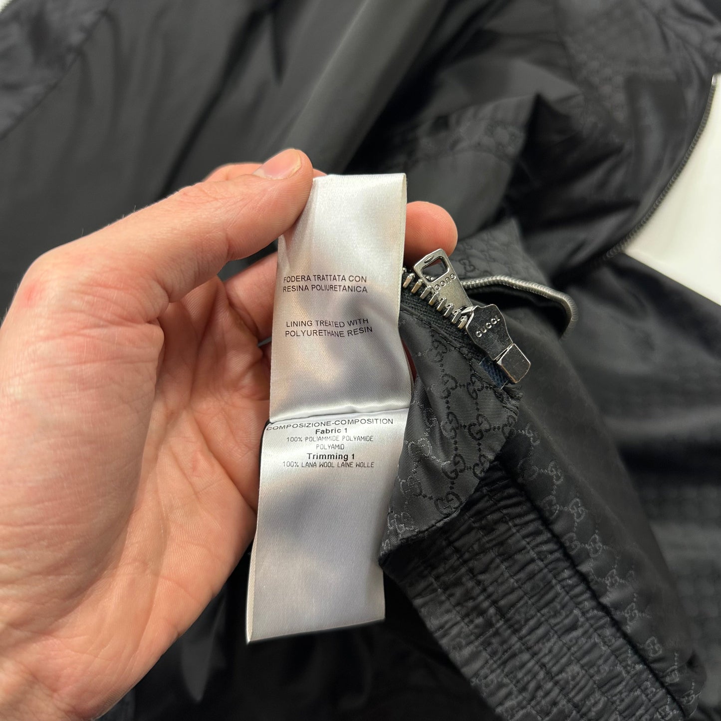 Gucci 2012 Nylon Monogram GG Web Logo Bomber Jacket - IT52 (L)