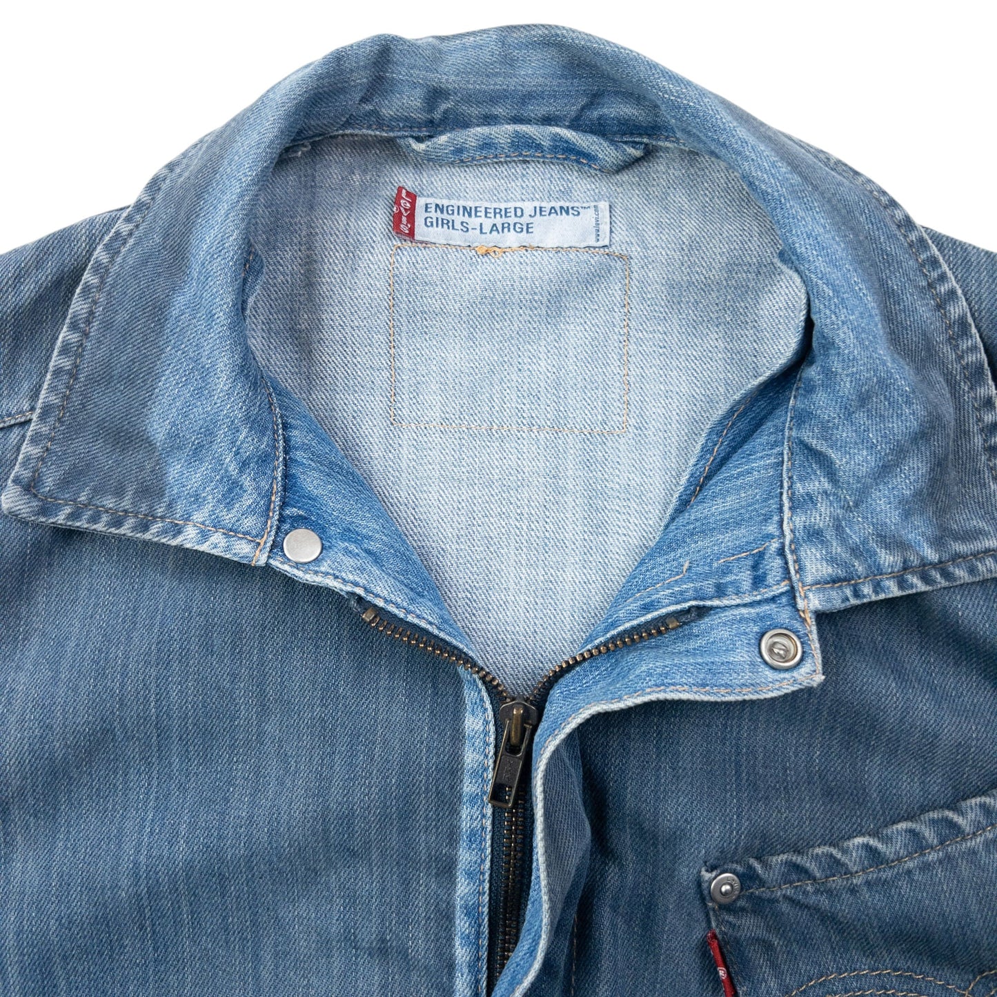 Vintage 2000s Levi's Engineered Garments Cropped Denim Jacket Size L | Large, Blue