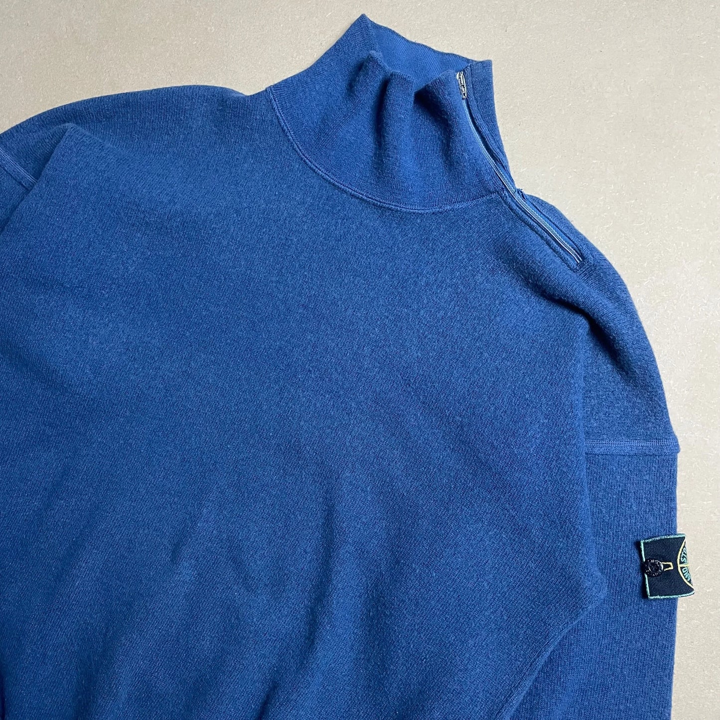 A/W 1988 Indigo Blue Side Zip Turtle Neck Pullover Fleece