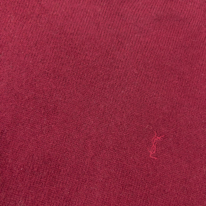 Vintage 90s YSL Yves Saint Laurent Wool Jumper Size L | Large, Burgundy