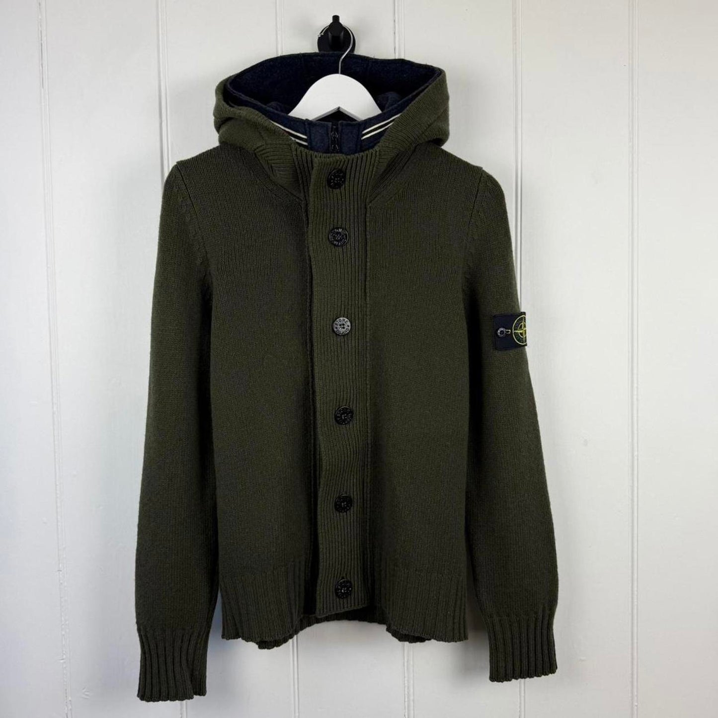 Stone Island Wool Hooded Knit Olive (M) | Medium, Olive