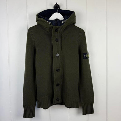 Stone Island Wool Hooded Knit Olive (M) | Medium, Olive