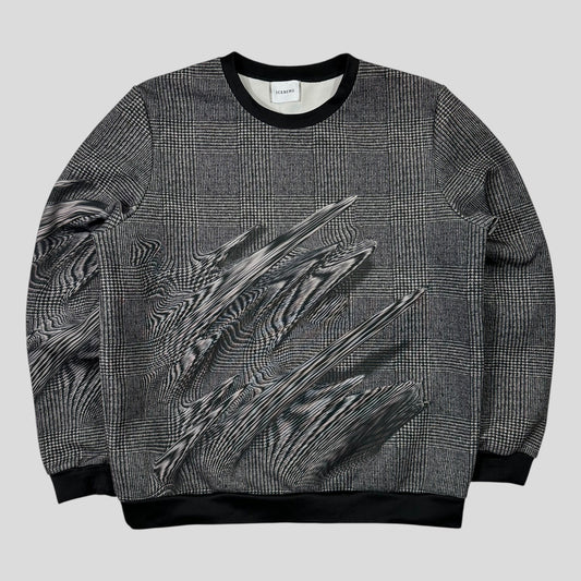 Iceberg 3D Glitch Print “Tweed” Sweatshirt Crewneck - L/XL | Default Title, Grey
