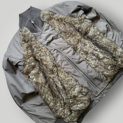 2000's Diesel Faux Fur Asymmetrical Bomber Jacket S
