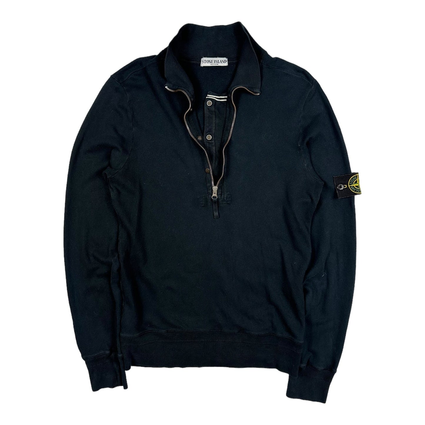 Stone Island Black 1/4 Zip Sweatshirt