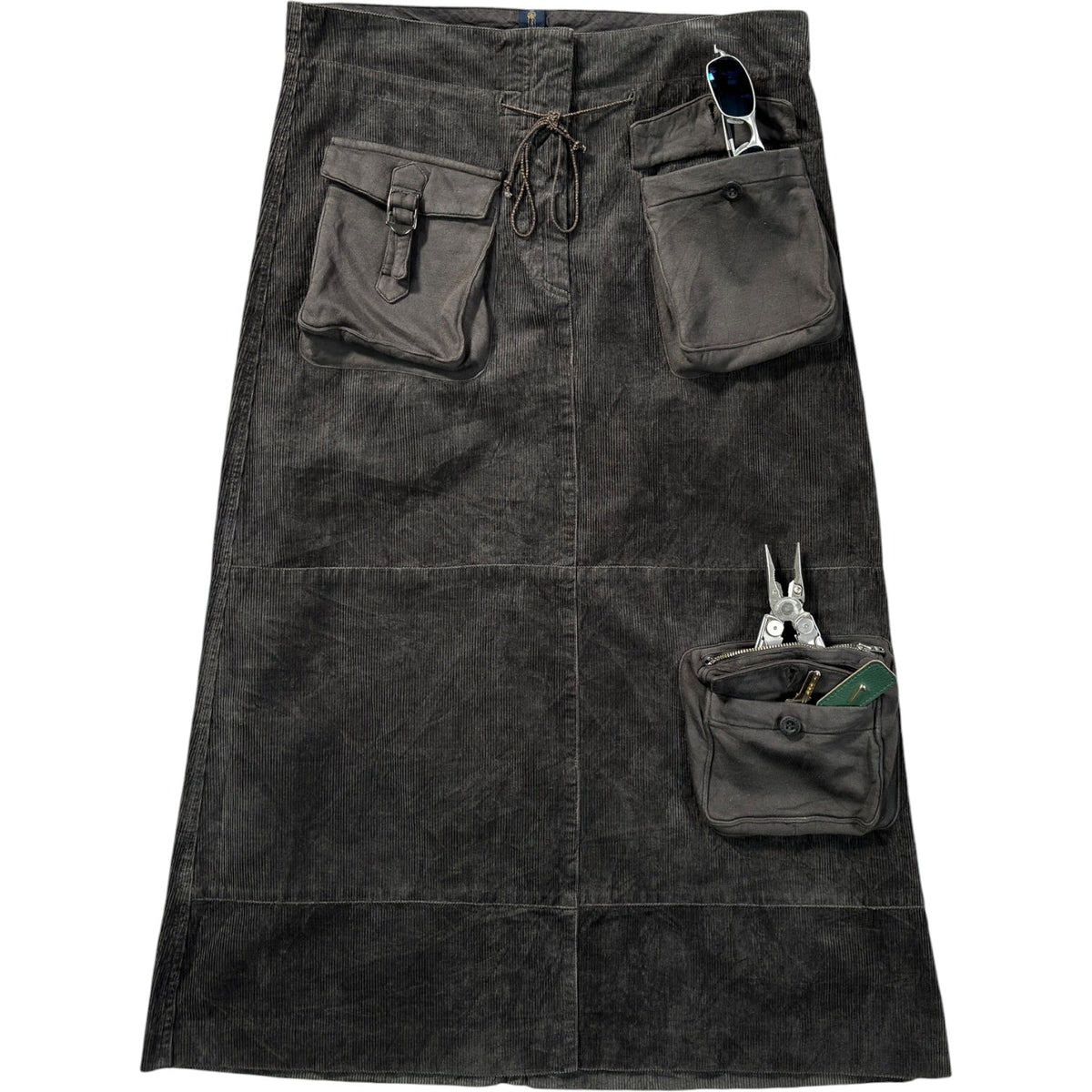 CP Company Donna 2003 Corduroy Maxi Skirt Size 12/14 | 12/14, Grey