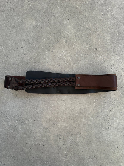 Vintage 1980s Leather Hardware Belt - W30-36
