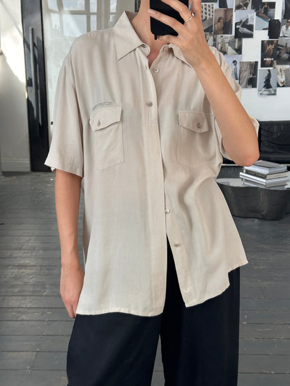 Iceberg 90s Pure Silk Short Sleeve Shirt - XL