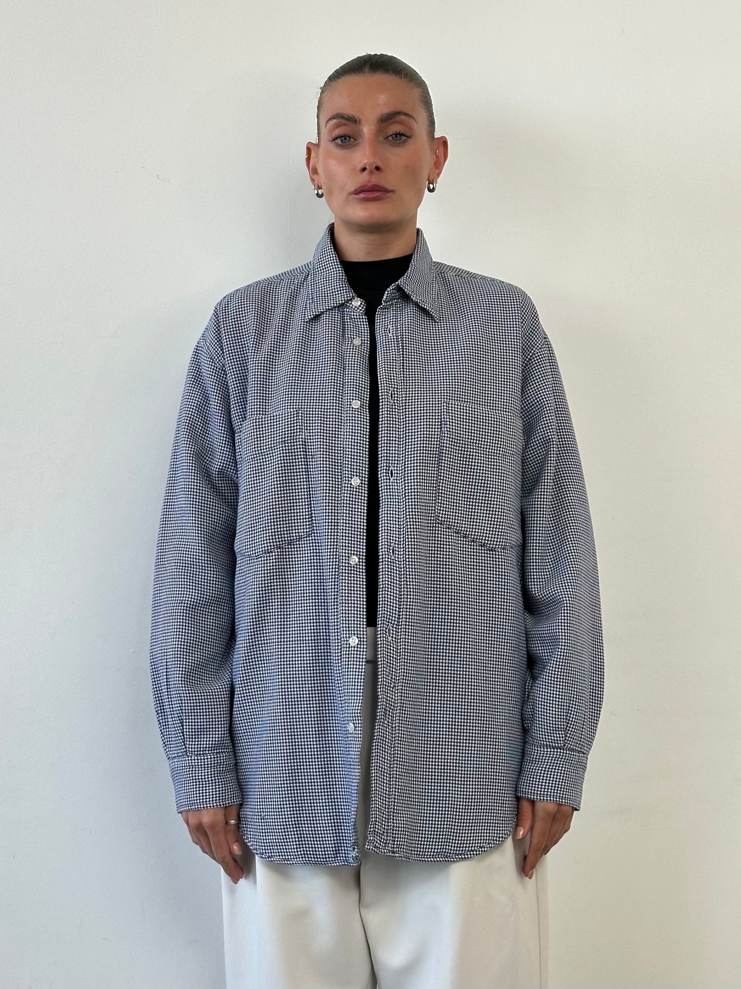 Italian Vintage Pure Cotton Thick Gingham Shirt - L/XL