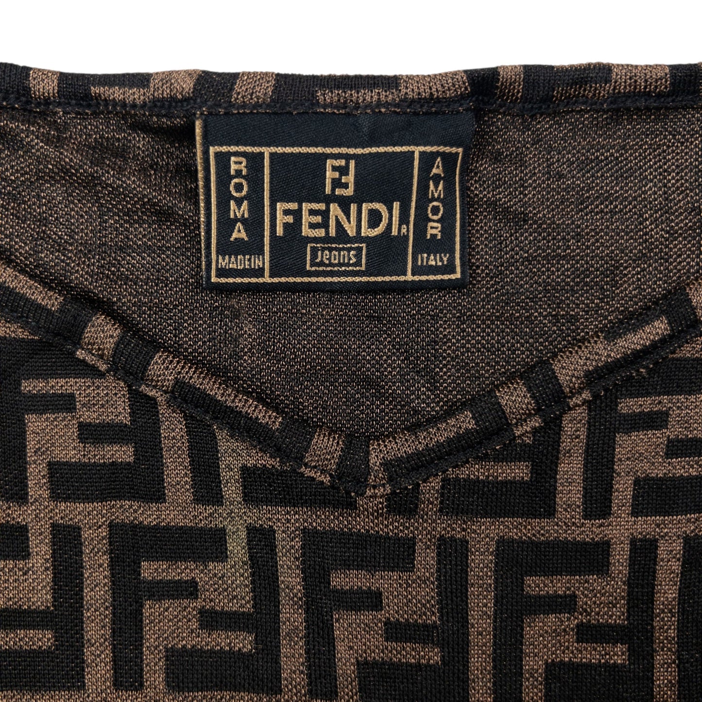 Vintage 90s Fendi Monogram Mesh T Shirt Womens Size S | Small, Black
