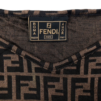 Vintage 90s Fendi Monogram Mesh T Shirt Womens Size S | Small, Black