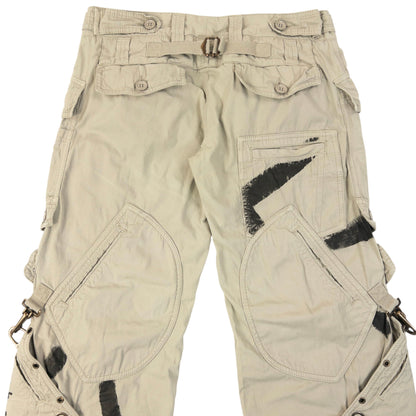 Vintage 2004 Dolce & Gabbana Bondage Flight Cargo Trousers Womens Size W30 | W30, Grey