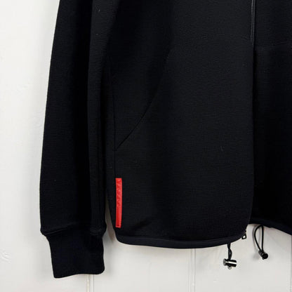 2000's Prada Wool Zip Hoodie Black (L/XL) | Large, Black