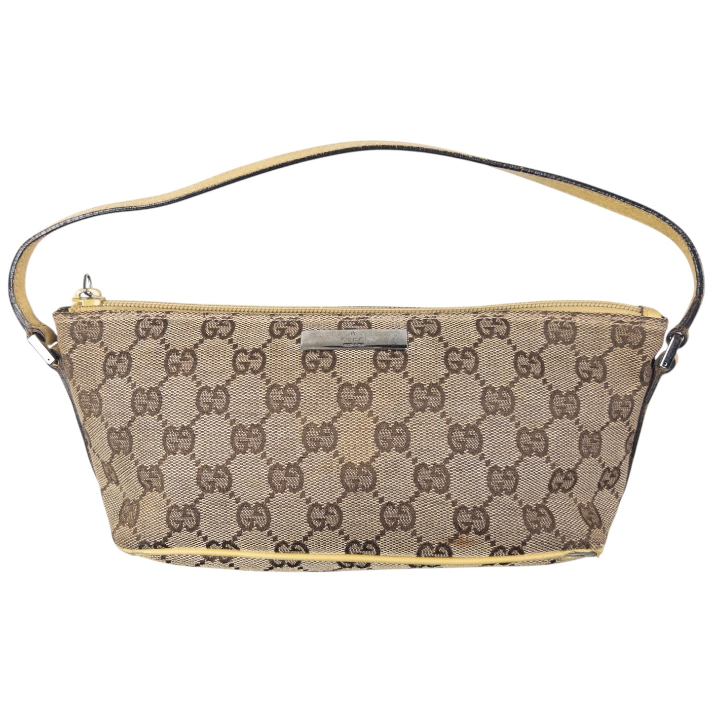 Vintage Gucci Monogram Pochette Mini Baguette Shoulder Bag