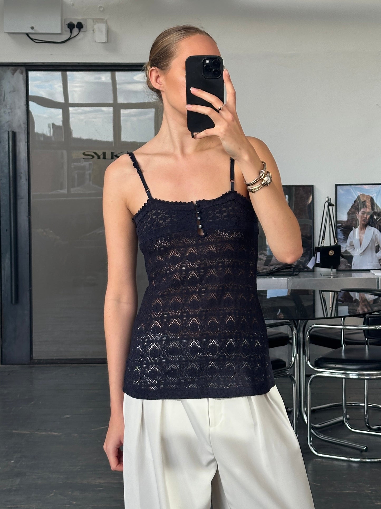 Vintage 2000s Crochet Cami Top - S/M