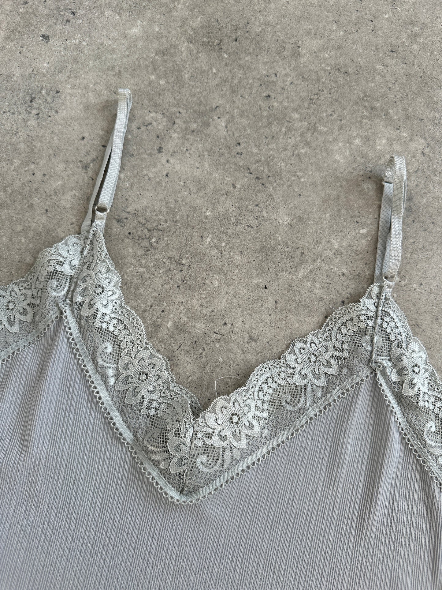 Italian Vintage 1990s Lace Sheer Mini Slip Dress - S