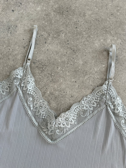 Italian Vintage 1990s Lace Sheer Mini Slip Dress - S