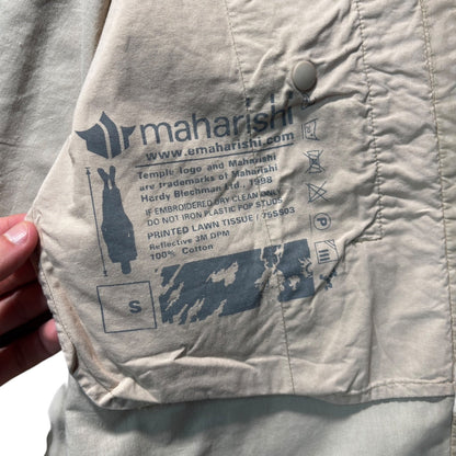 Maharishi 1998 Raw Hem Short Sleeve Shirt S | Small, Cream