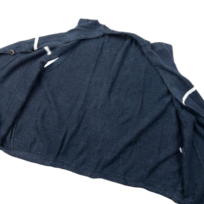 Vintage 2000s Issey Miyake Button Up Knit Sweater Vest Size S | Small, Navy