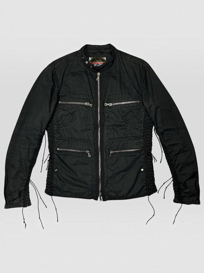 Prada Sport 00’s Tassel Detailed Cotton Multipocket Biker Jacket - M | O/S, Black