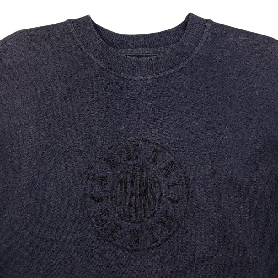 Vintage Armani Jeans Embroidered Sweatshirt Size M