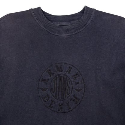 Vintage Armani Jeans Embroidered Sweatshirt Size M