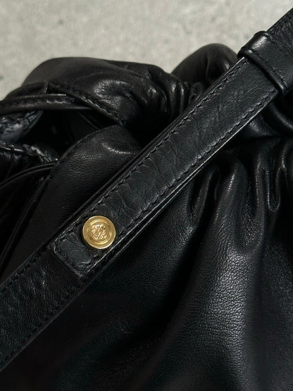 Loewe 1990s Ruched Leather Anagram Crossbody Bag