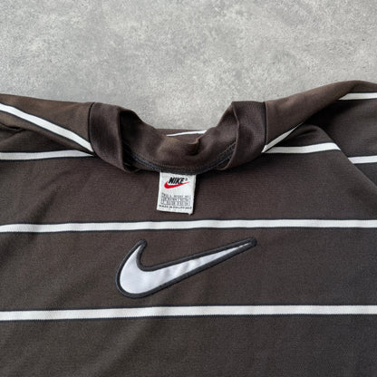 Nike RARE 1990s heavyweight striped nylon t-shirt (L)
