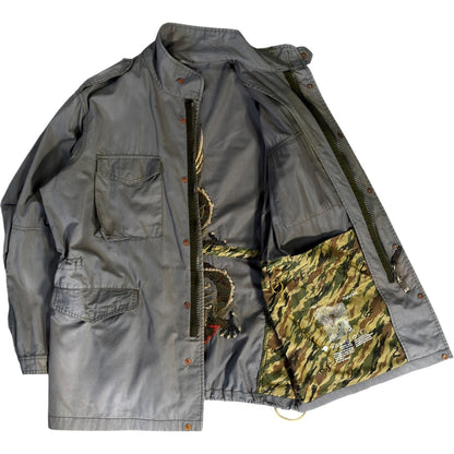 Maharishi 00’s Dragon Embroidered M-65 Field Jacket L | Large, Multicoloured