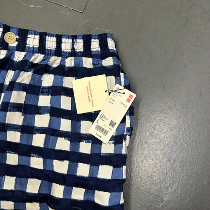 Uniqlo X Marni Wide Fit Check Shorts In Blue ( L )