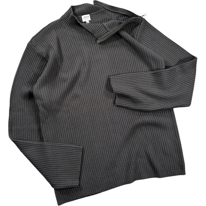 Armani Collezioni 00’s Merino Wool Shoulder Zip Jumper L | Large, Grey