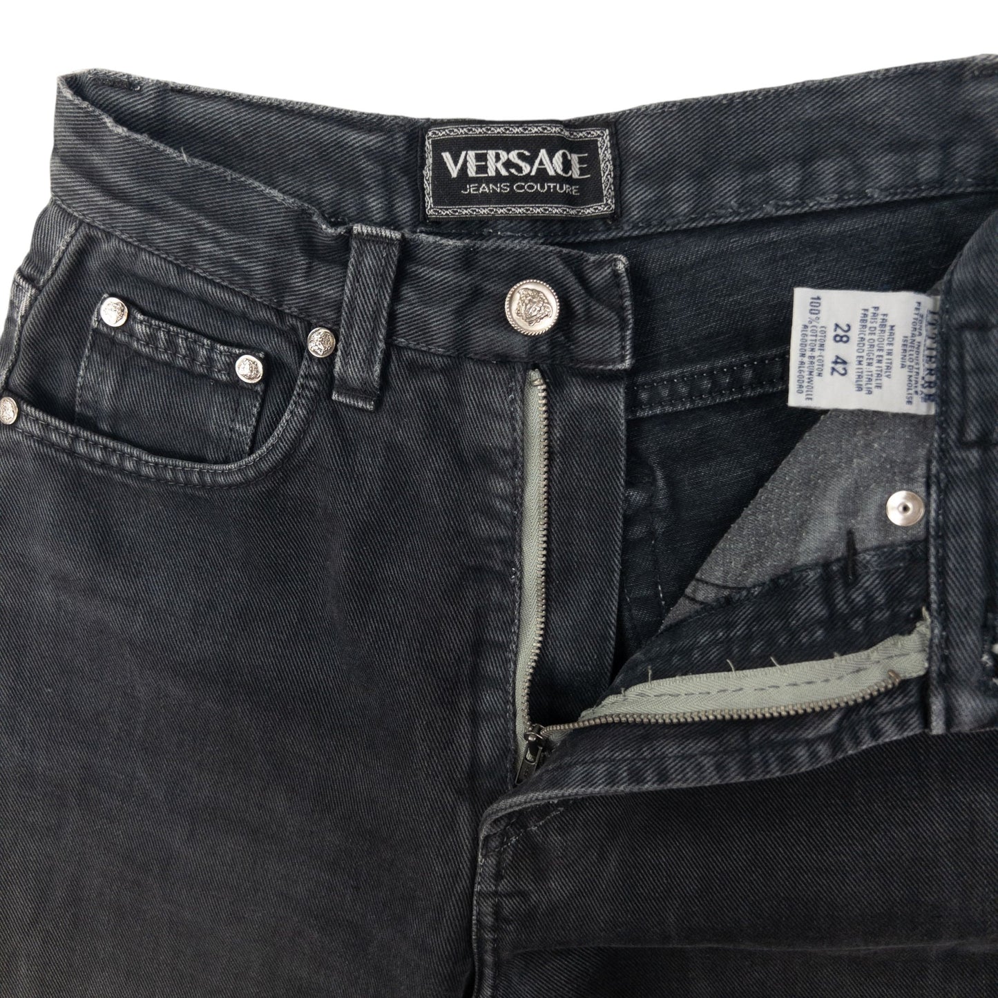 Vintage Versace Jeans Couture Denim High Waisted Jeans Womens Size W24
