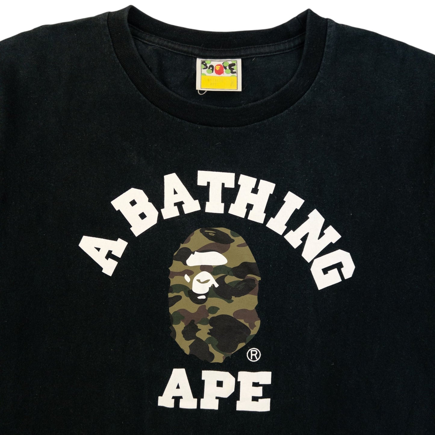 Vintage 2000s Bape Camo Logo Graphic T Shirt Size M | Medium, Black