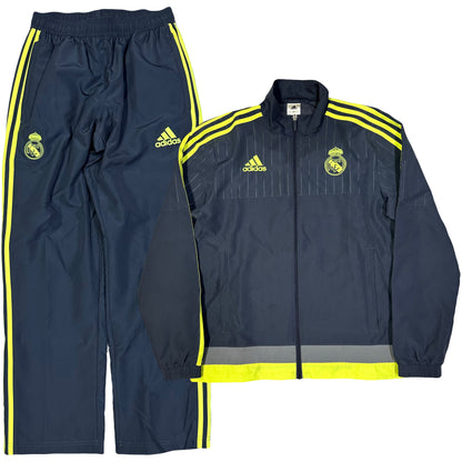 Adidas Real Madrid 2015/16 Tracksuit In Grey ( S )