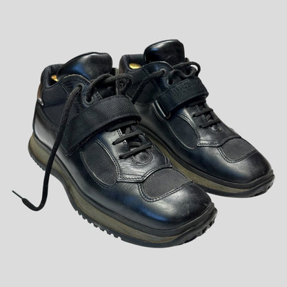 Prada Sport 00’s Leather + Mesh Strapped Combat Boots - UK8.5