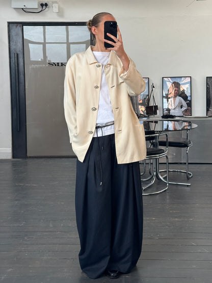 Gianni Versace Versatile 1990s Bespoke Button Pure Silk Blazer - XL